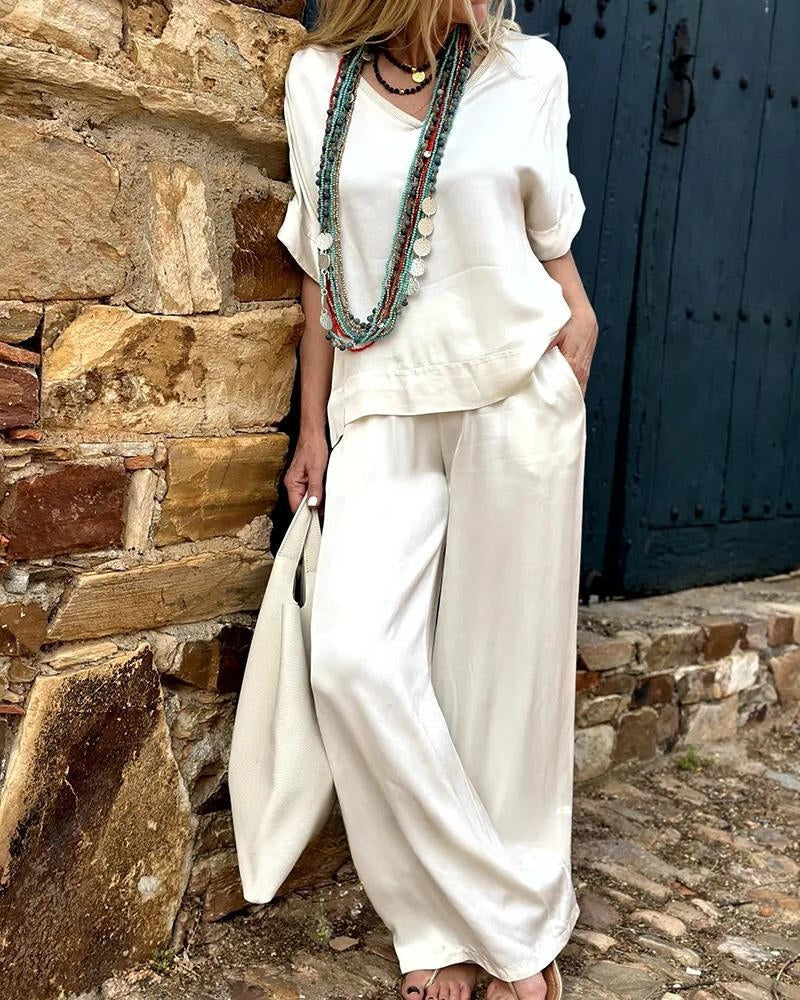 Muunasa | Ensemble chemisier et pantalon au look élégant