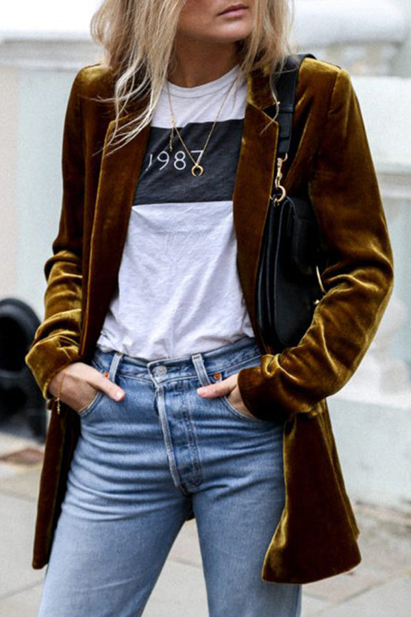Leliara | Blazer en velours style rue