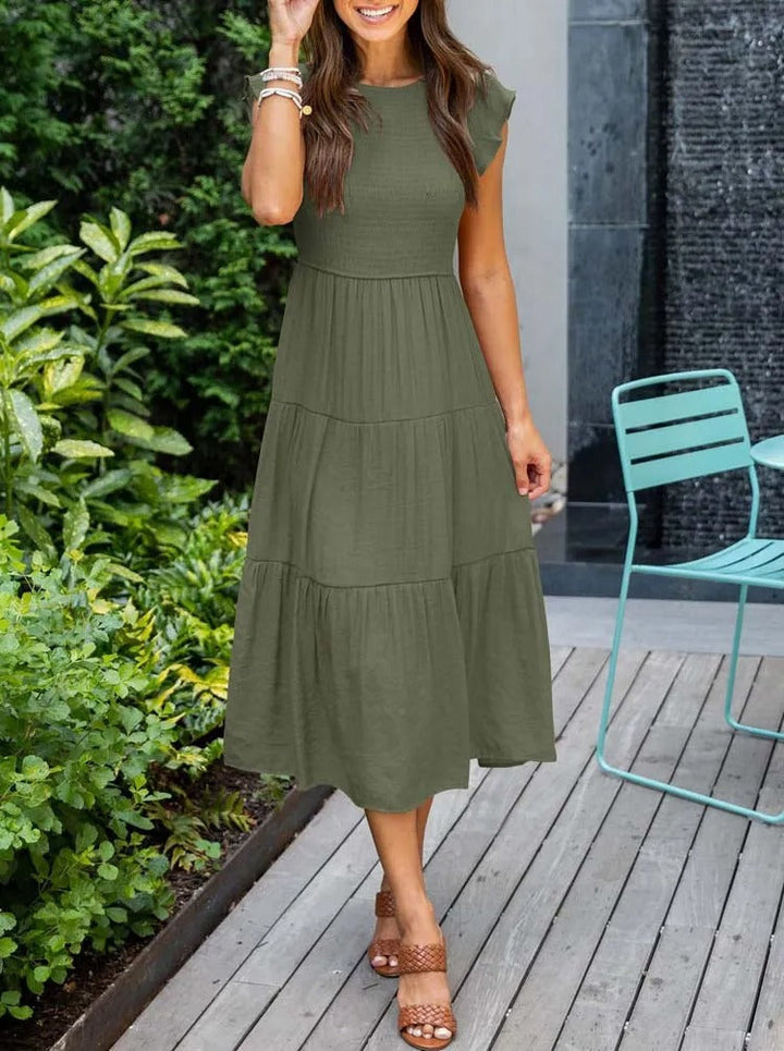 Veellera | Robe d'été élégante : détails de volants, poches