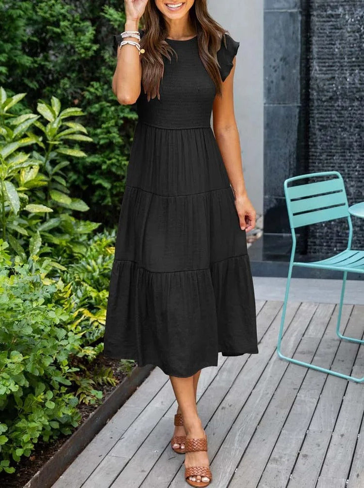 Veellera | Robe d'été élégante : détails de volants, poches