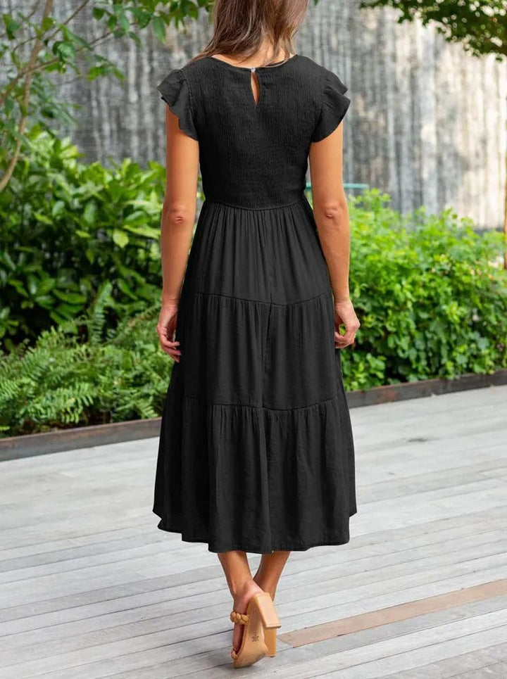 Veellera | Robe d'été élégante : détails de volants, poches