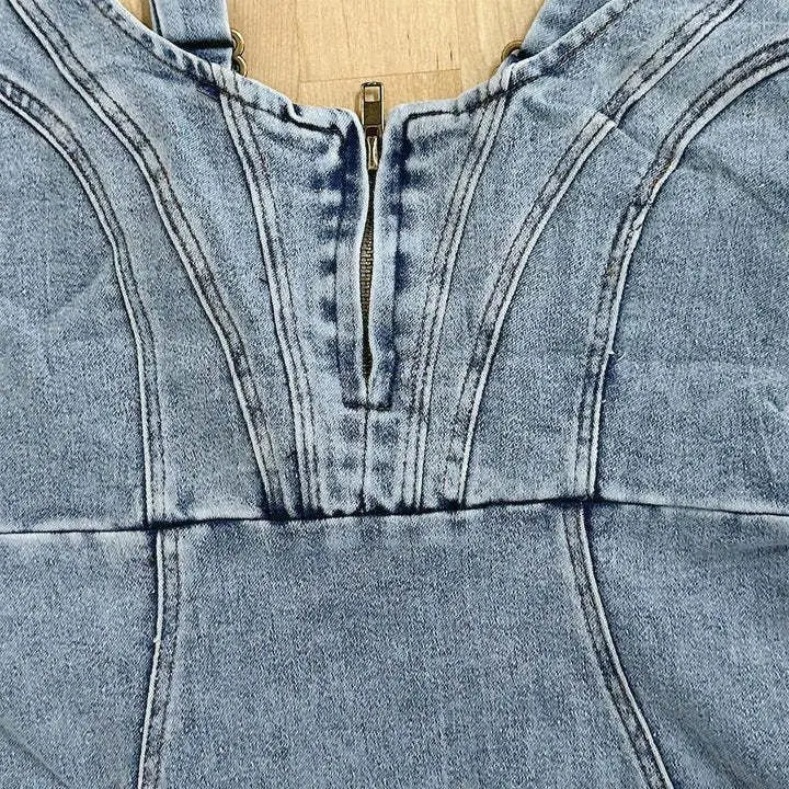 Olinema | Robe en denim avec bretelles réglables