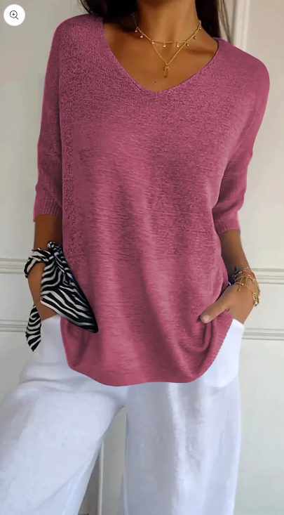 Noettana | Top en maille unie avec encolure en V