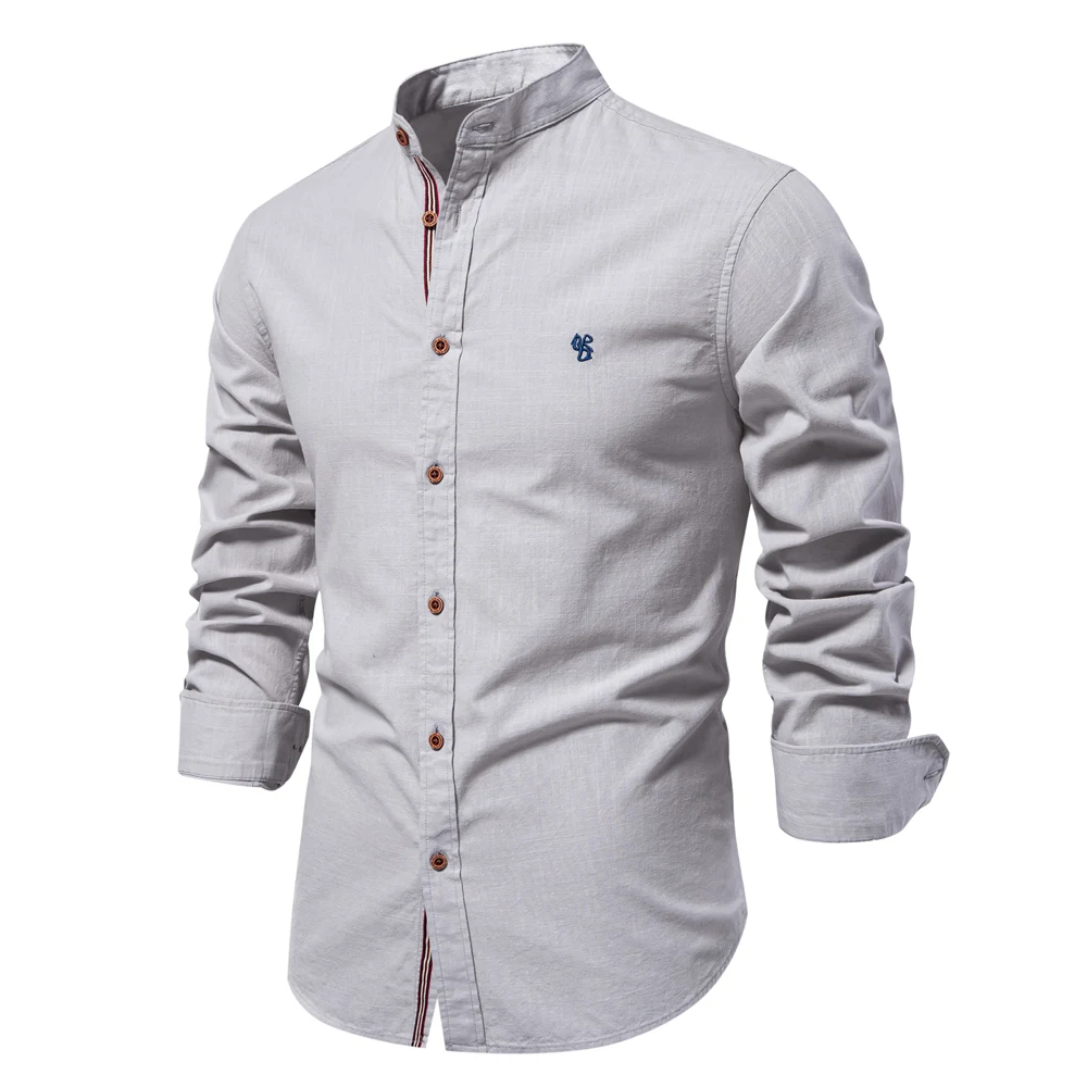 Neunal col mao à boutons contrastés pour Homme – Mukul