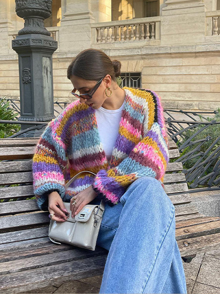 Moaynema | Cardigan en patchwork coloré