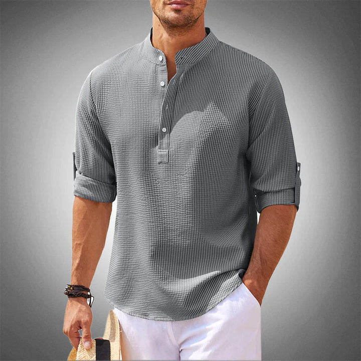 Riaynex | Chemise décontractée à col montant pour homme