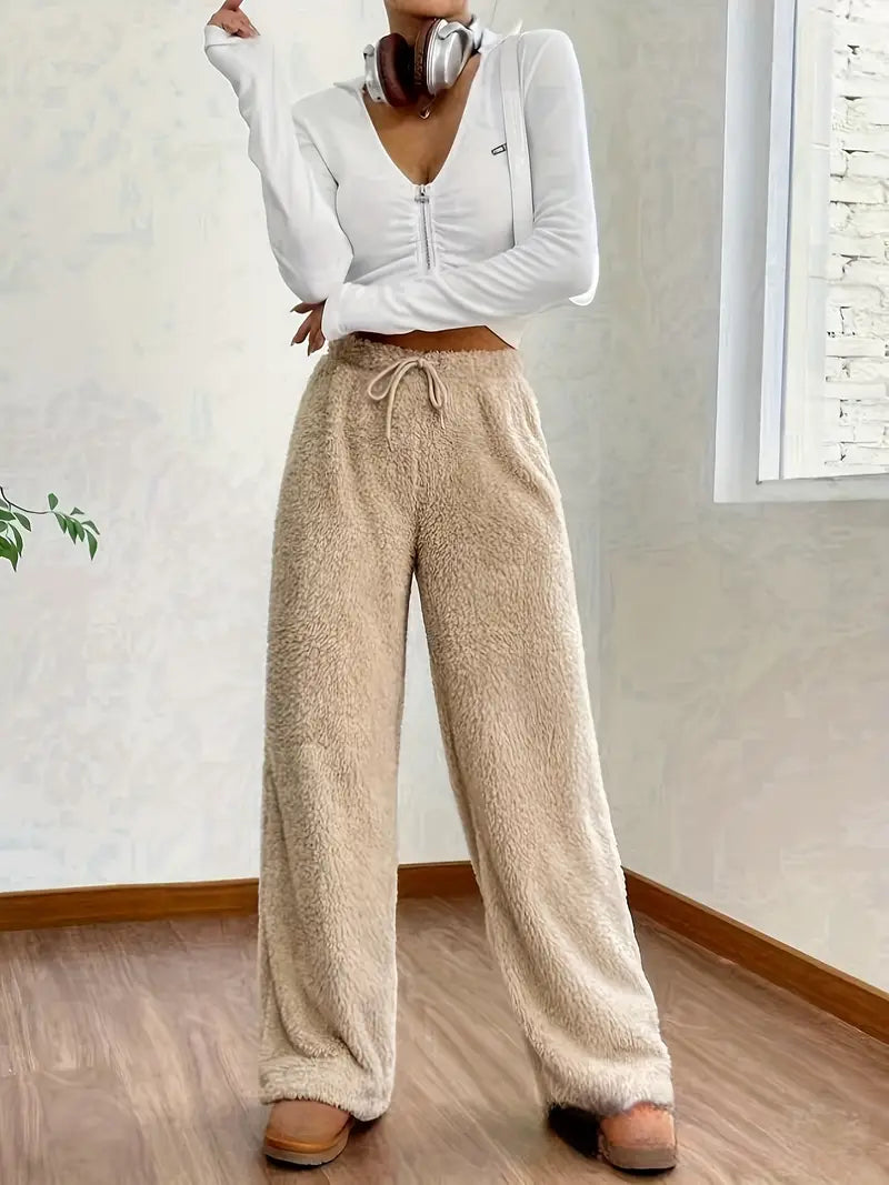 Veorana | Pantalon en peluche taille haute pour femmes