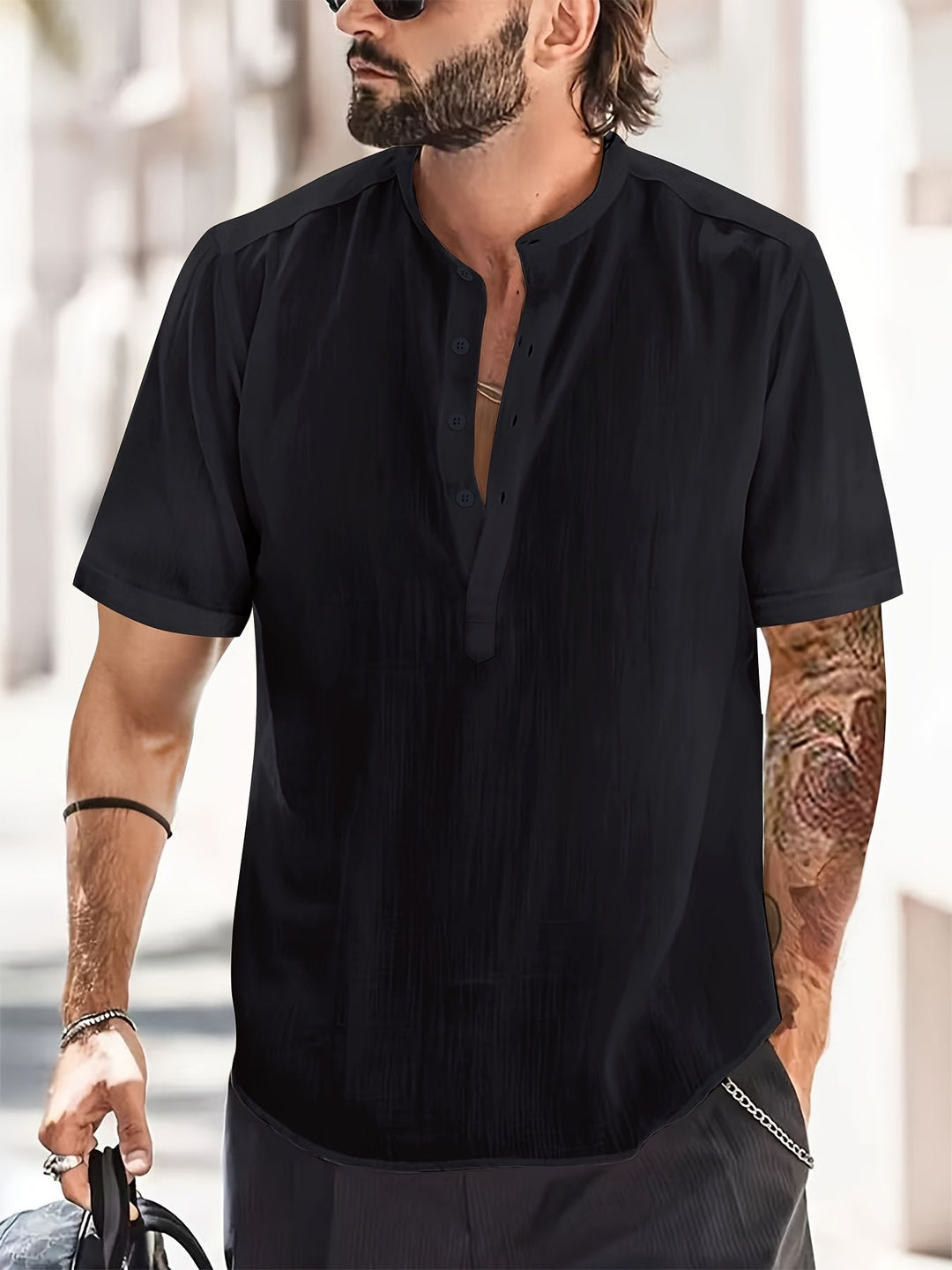 Virias | Chemise Col Montant Homme