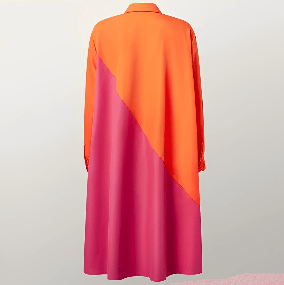 Neeva | Robe chemise à col rabattu et manches trois-quarts