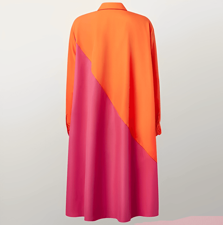 Neeva | Robe chemise à col rabattu et manches trois-quarts