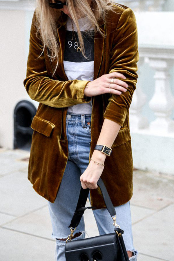 Leliara | Blazer en velours style rue