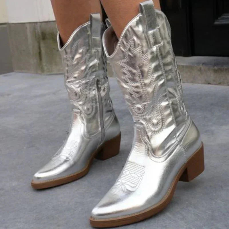 Raenara | Bottes métalliques audacieuses pour femmes