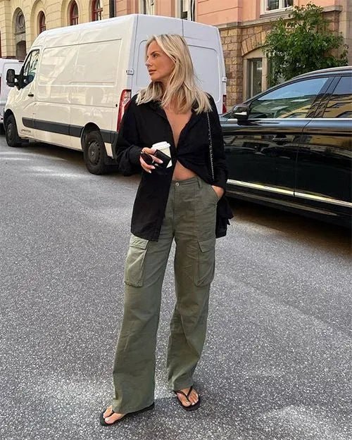 Lalinena | Pantalon cargo chic pour femmes