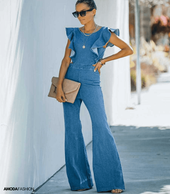 Veonnala | Combinaisons en denim de haute qualité à manches évasées