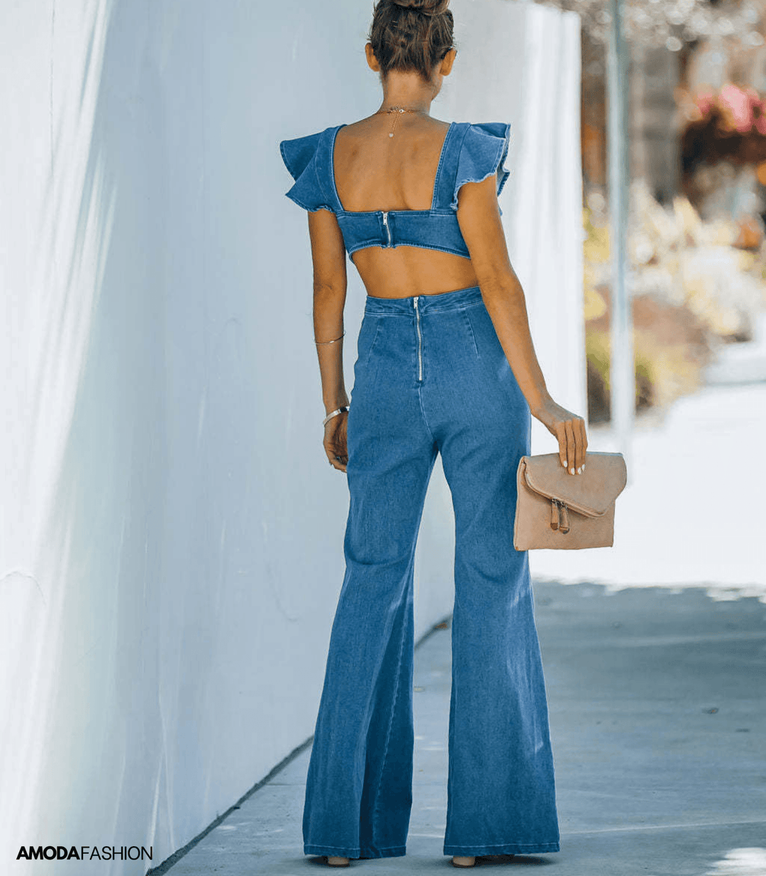 Veonnala | Combinaisons en denim de haute qualité à manches évasées