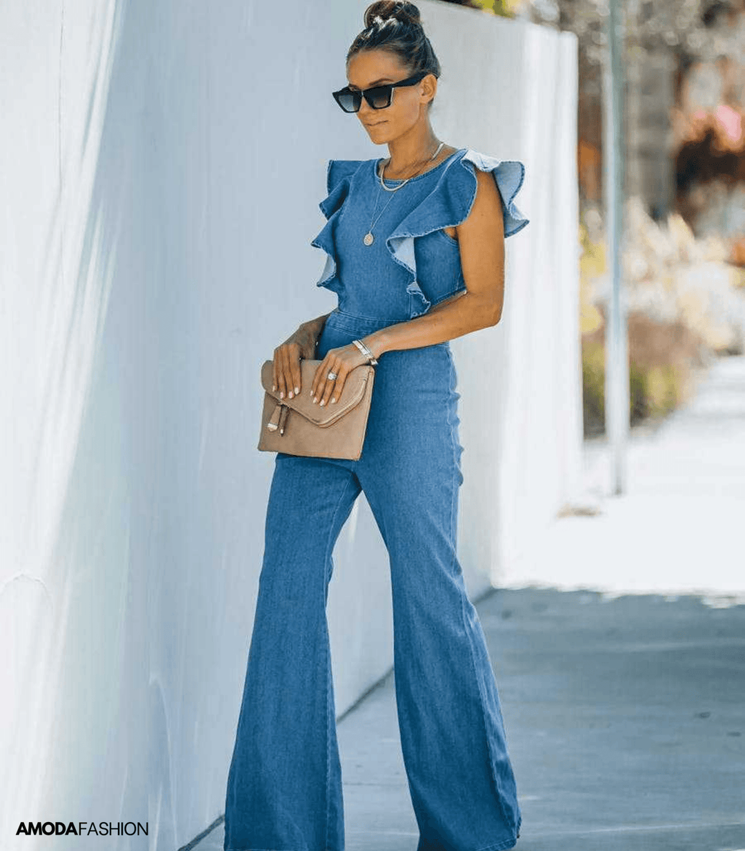 Veonnala | Combinaisons en denim de haute qualité à manches évasées