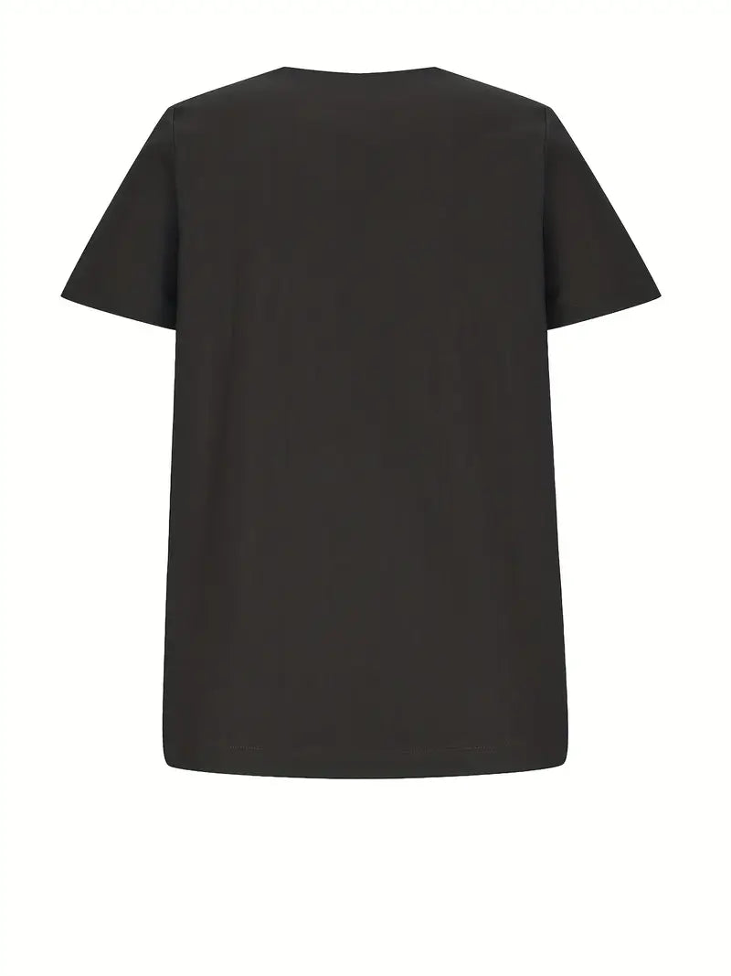 Riaynema | T-shirt décontracté à boutons pour femmes