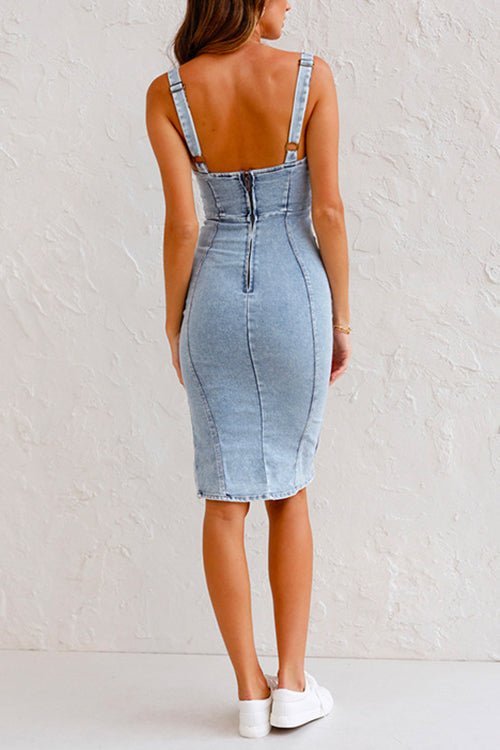 Muorama | Robe en denim avec bretelles réglables