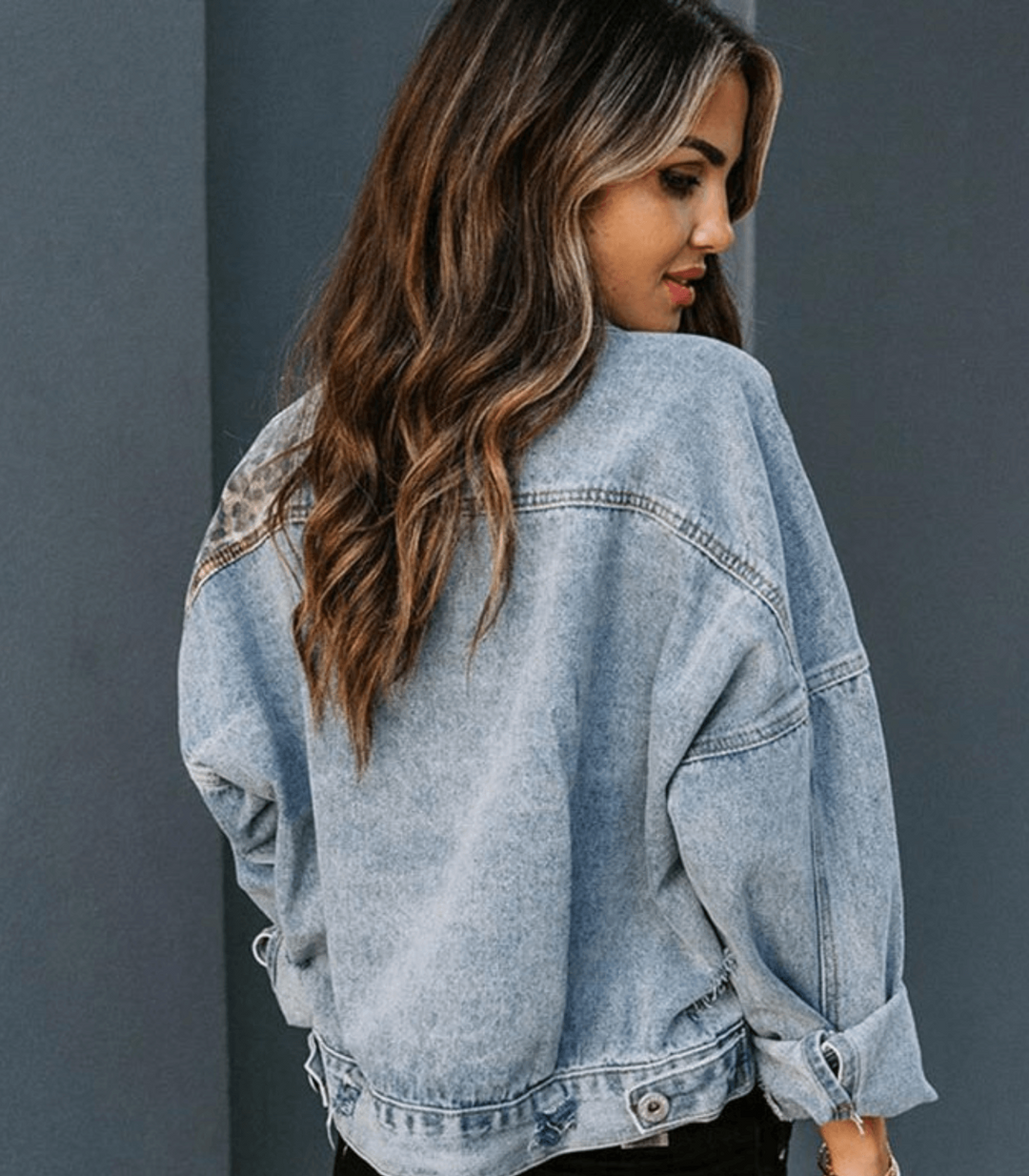 Maonnama | Veste en jean avec motif léopard