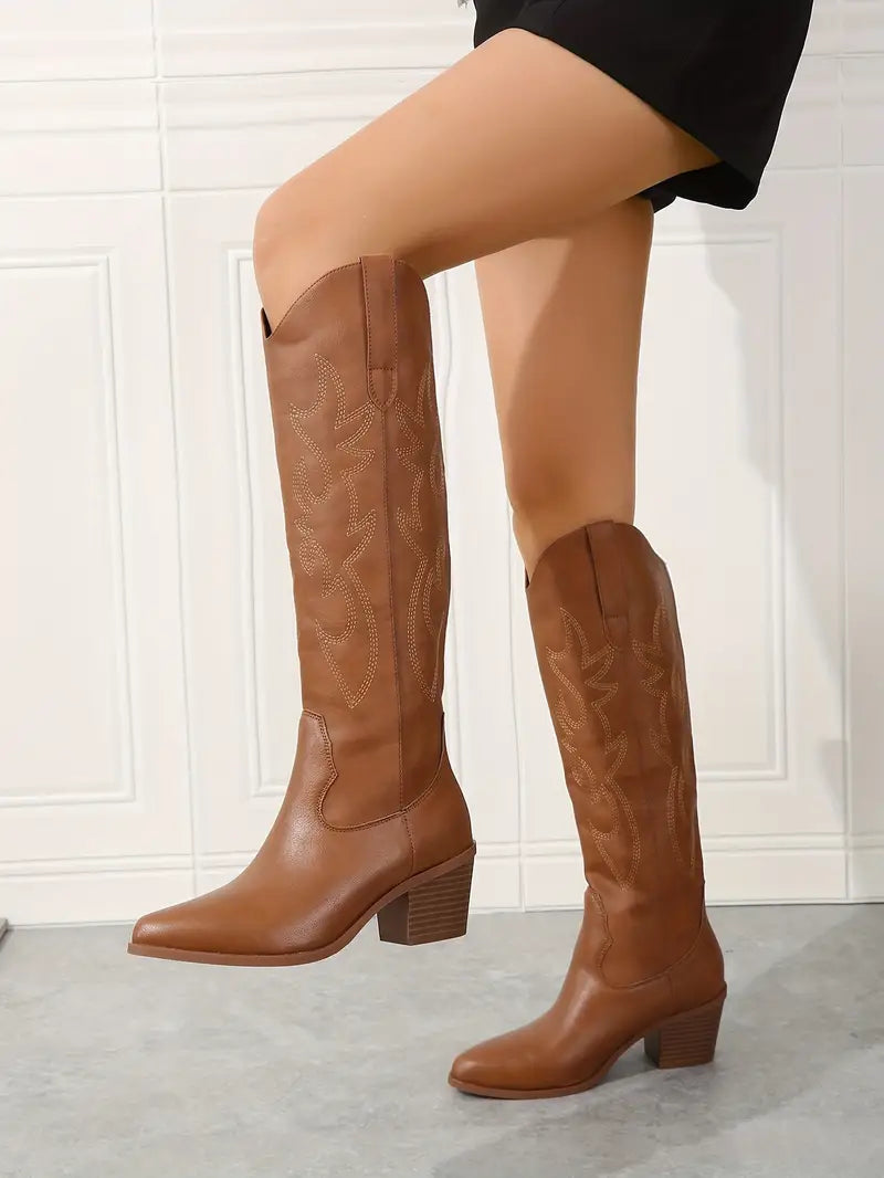 Aarara | Bottes Cowboy Occidentales Embroisées pour Femmes