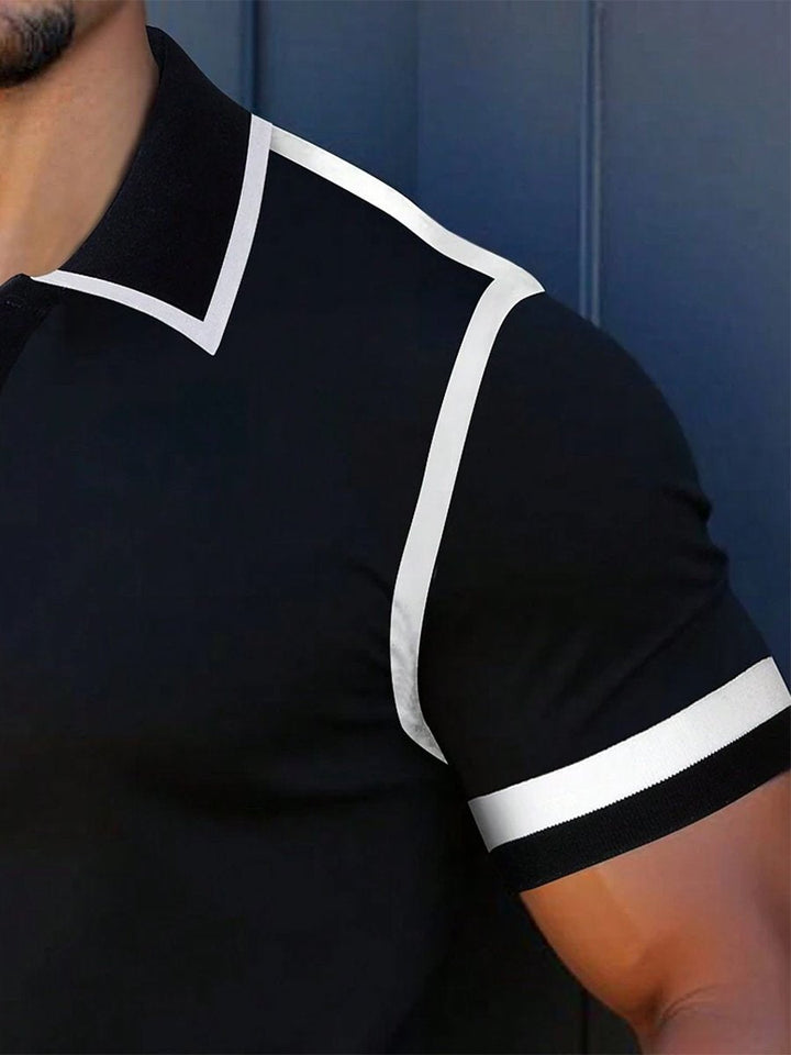 Rioraer | Polo à col classique avec surpiqûres contrastées pour homme
