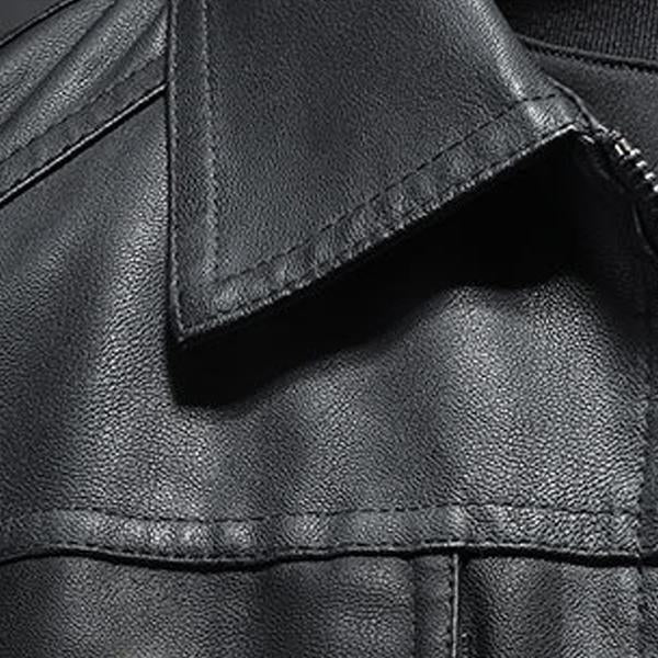 Reelleam | Veste en cuir à col pour hommes