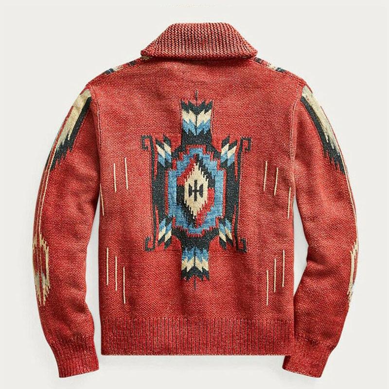 Leaynen | Cardigan vintage jacquard pour hommes