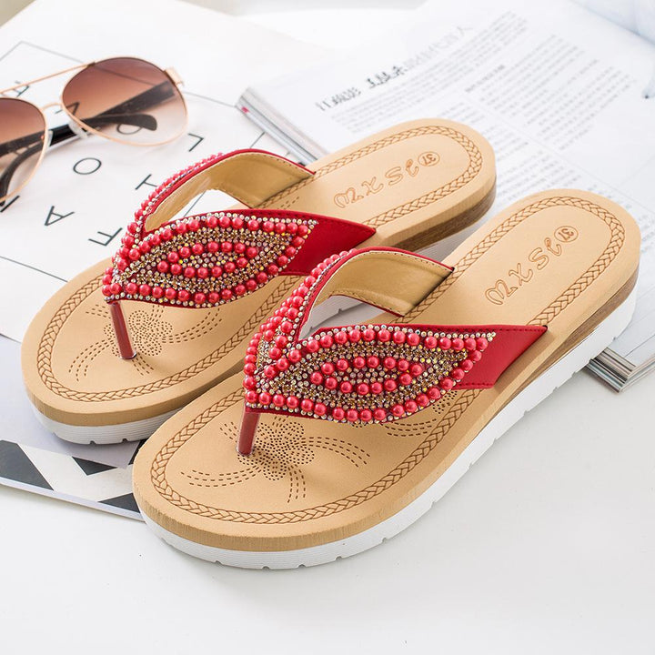 Vainama | Sandales Perles Taille Plus pour femmes