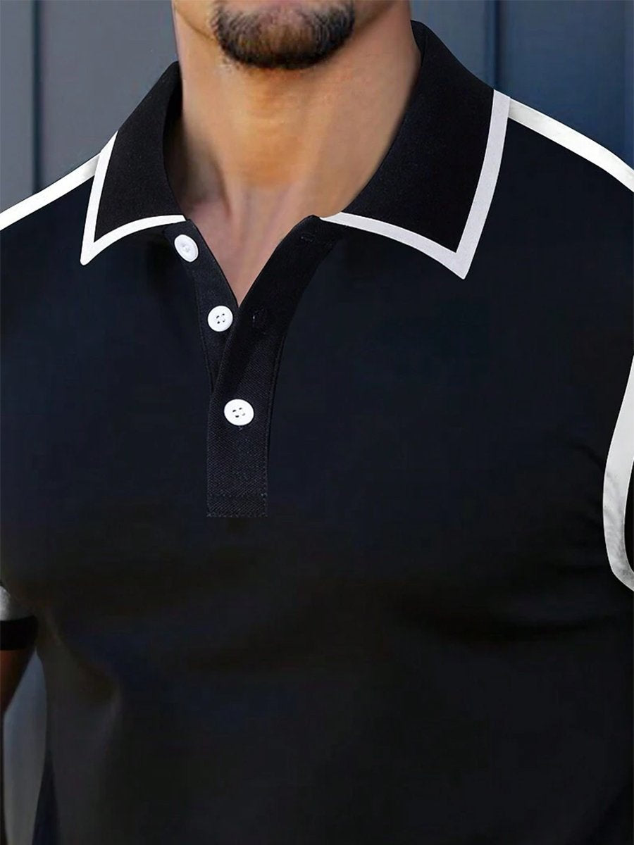 Rioraer | Polo à col classique avec surpiqûres contrastées pour homme