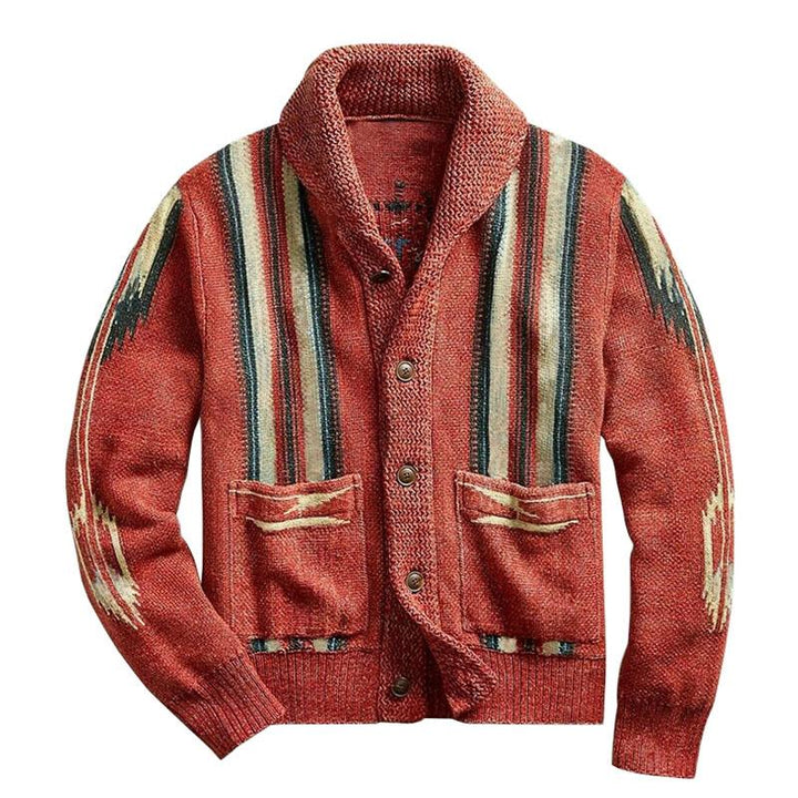 Leaynen | Cardigan vintage jacquard pour hommes