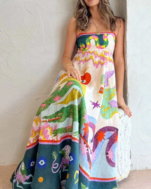 Rariana | Robe balançoire avec graffiti pour femmes