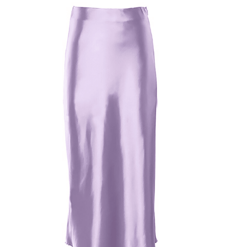 Raettala | Jupe longue taille haute en satin et soie