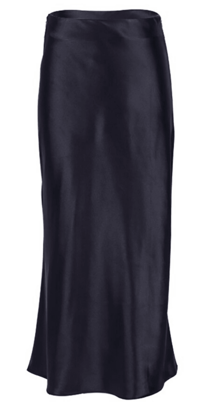 Raettala | Jupe longue taille haute en satin et soie