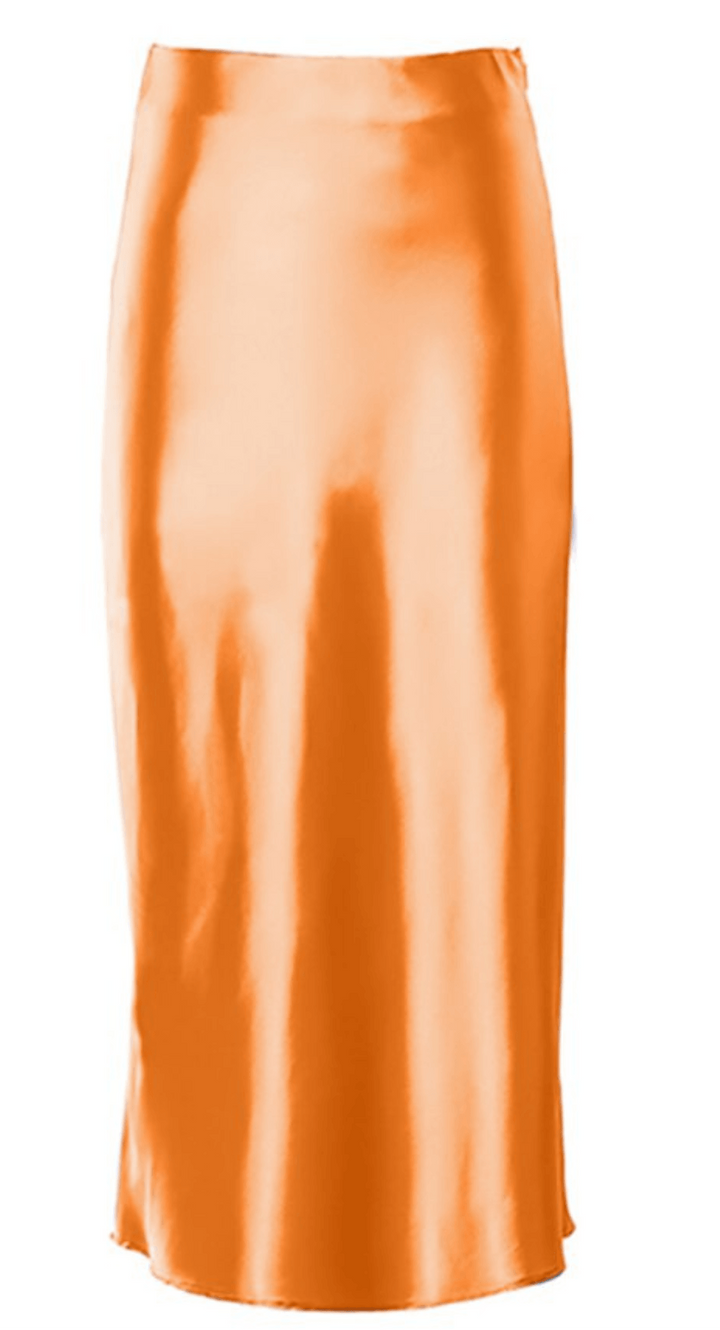 Raettala | Jupe longue taille haute en satin et soie