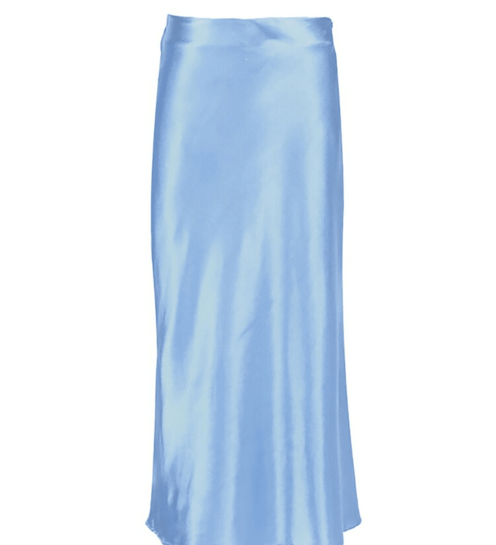 Raettala | Jupe longue taille haute en satin et soie