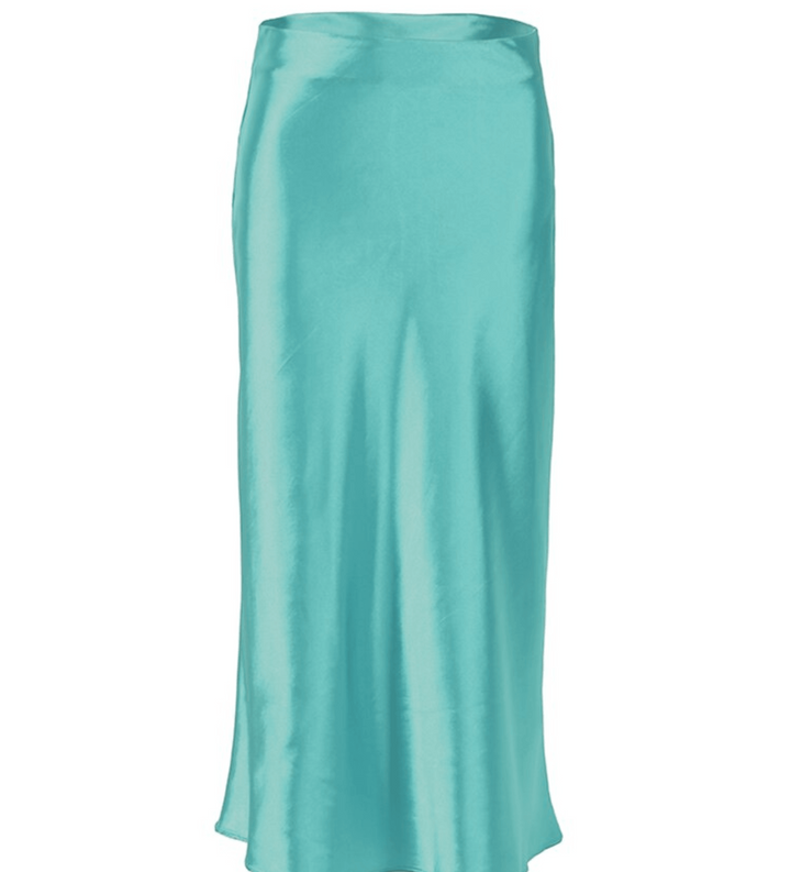 Raettala | Jupe longue taille haute en satin et soie