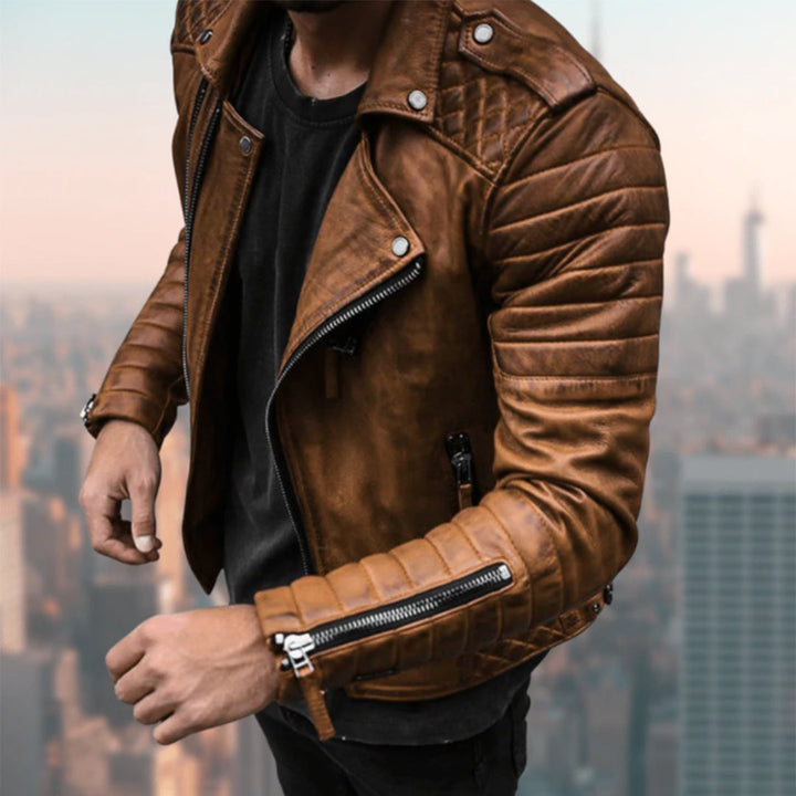 Roiras | Veste de motard en cuir homme