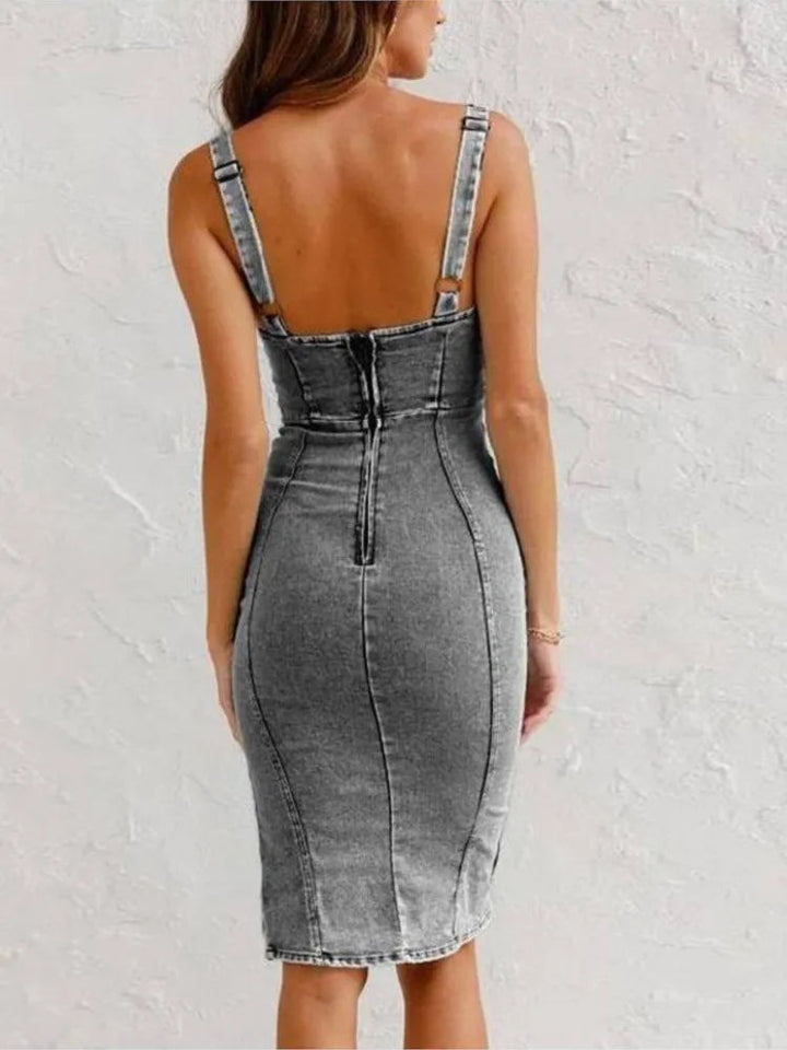 Olinema | Robe en denim avec bretelles réglables