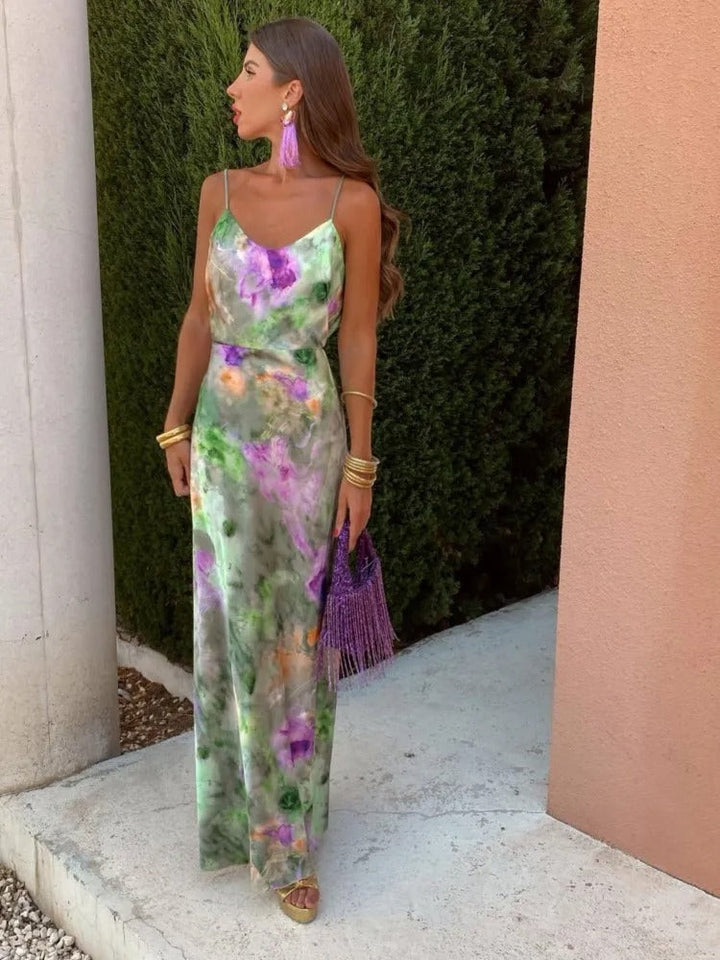 Noosiaxa | Maxi robe halo-dyed stylée avec dos ouvert pour femmes