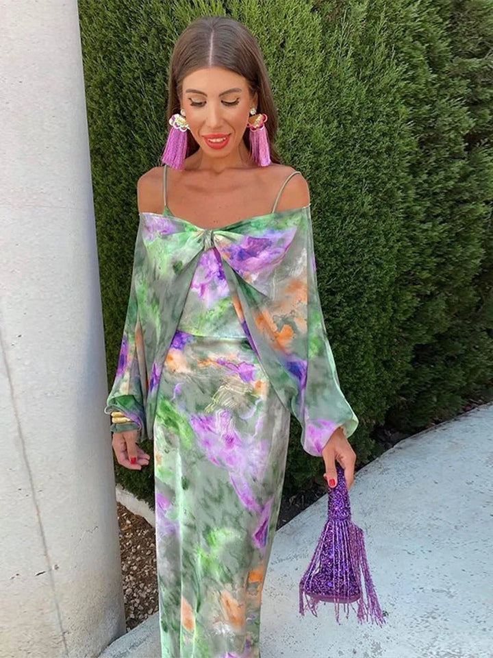 Noosiaxa | Maxi robe halo-dyed stylée avec dos ouvert pour femmes