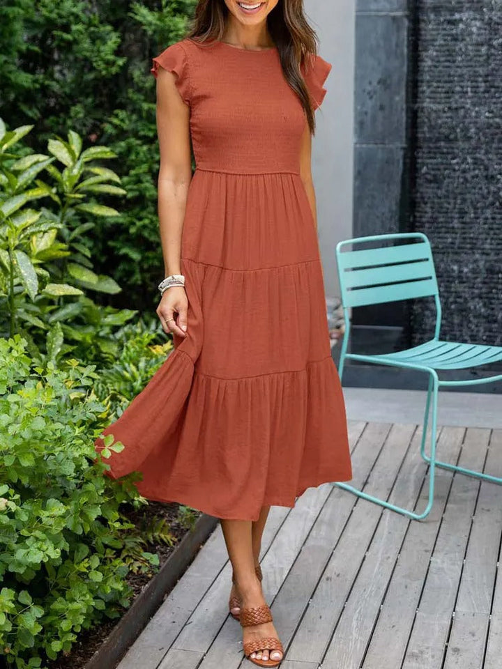 Veellera | Robe d'été élégante : détails de volants, poches