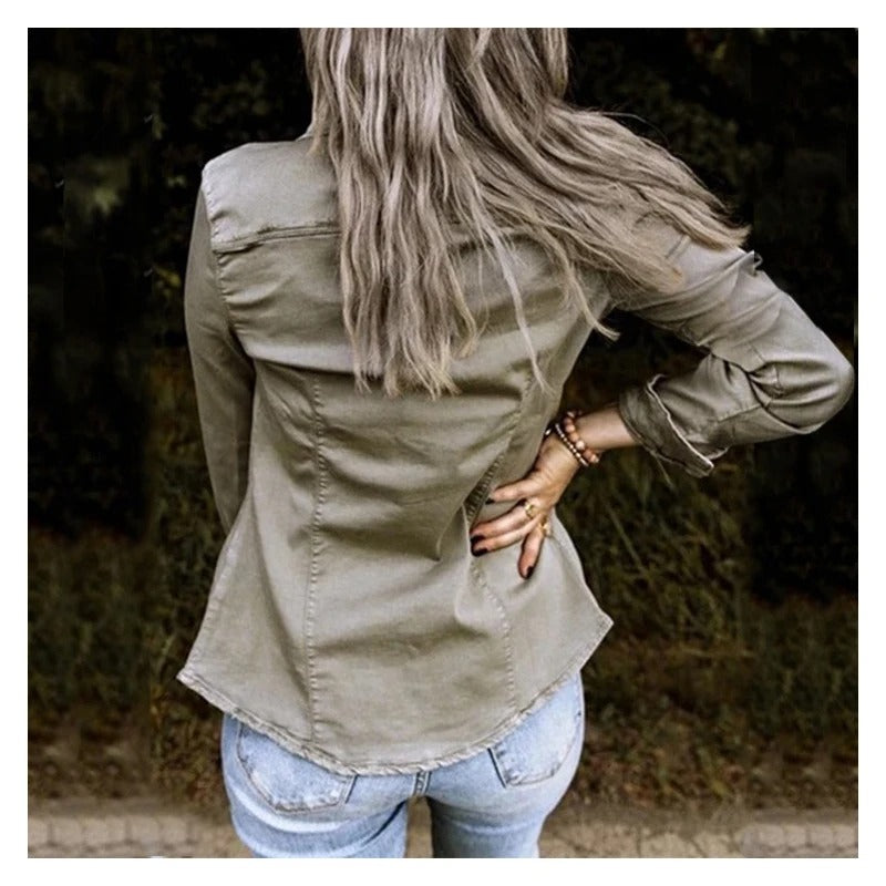 Sionnasa | Veste en jean mi-longue pour femmes
