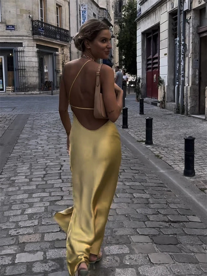 Viliasa | Robe midi jaune élégante