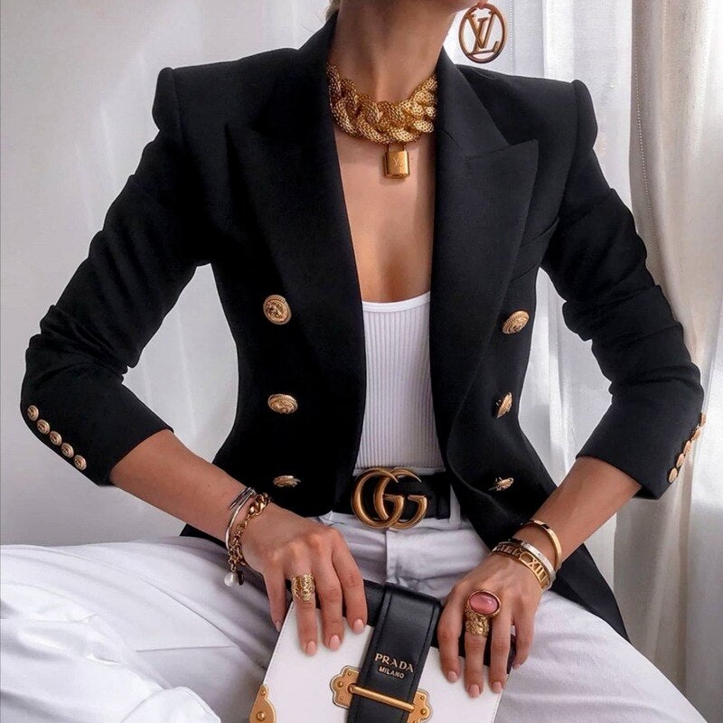 Raliana | Elégant blazer de créateur avec boutons dorés