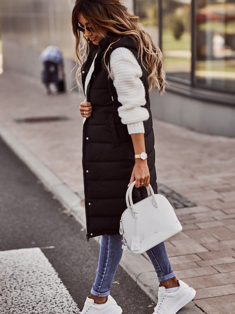 Luaynema | Gilet matelassé longueur genou pour femmes