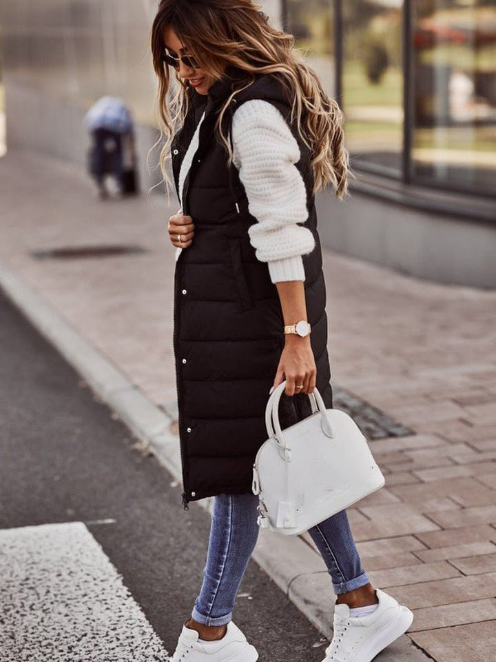 Luaynema | Gilet matelassé longueur genou pour femmes