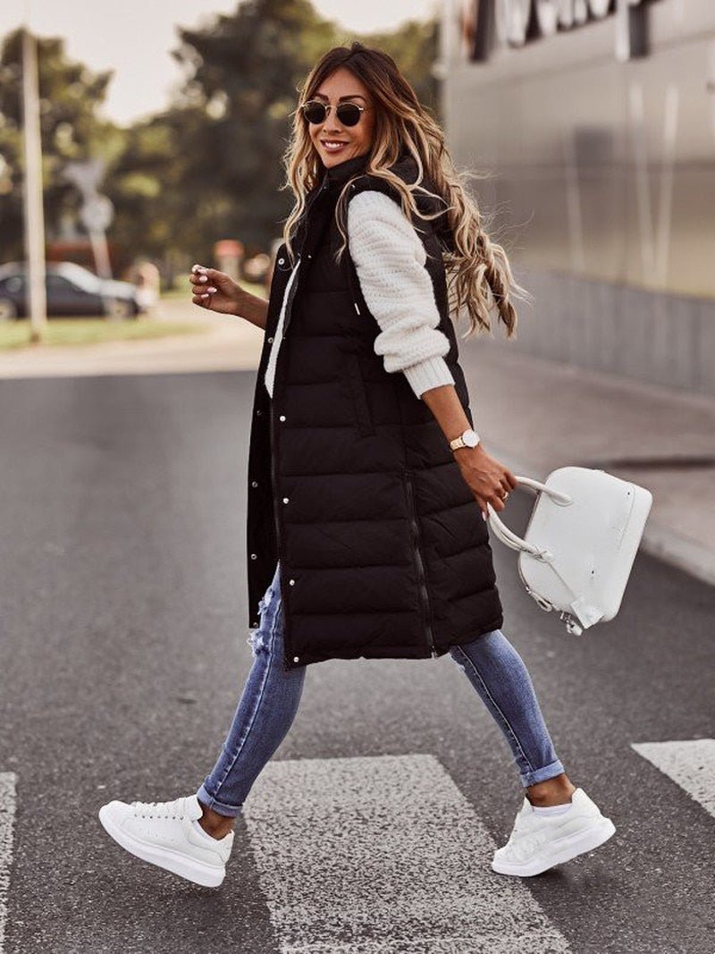 Luaynema | Gilet matelassé longueur genou pour femmes