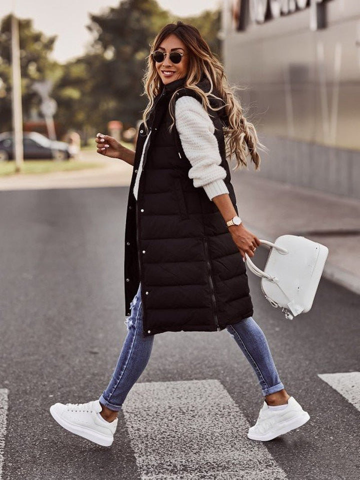 Luaynema | Gilet matelassé longueur genou pour femmes