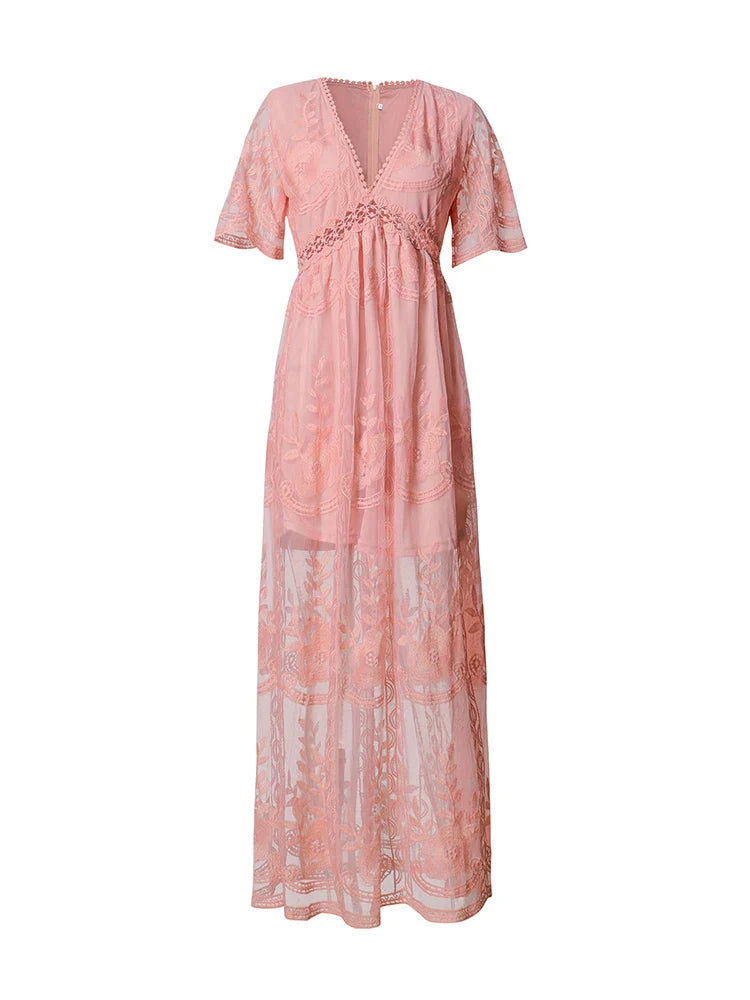 Veoraesa Blanche Maxi Robe de plage – Taline
