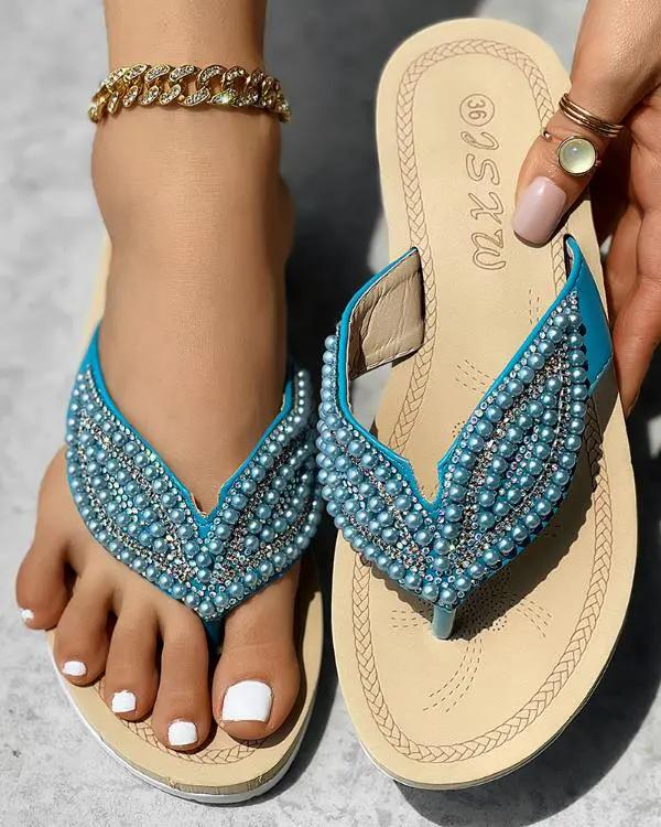 Vainama | Sandales Perles Taille Plus pour femmes